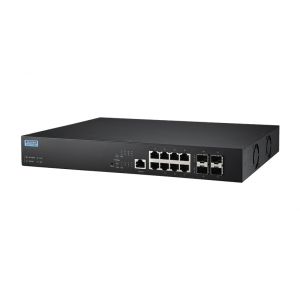 Switch PoE+ cu management, 8GE+4 10G SFP L2, EKI-7412G-4XP